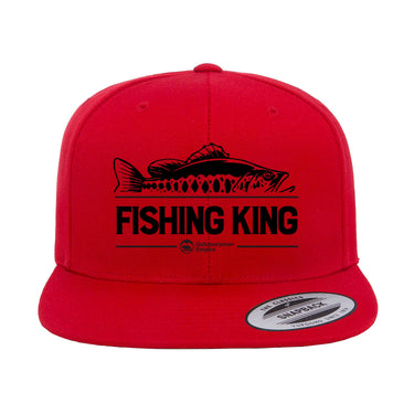 Fishing King Embroidered Flat Bill Cap